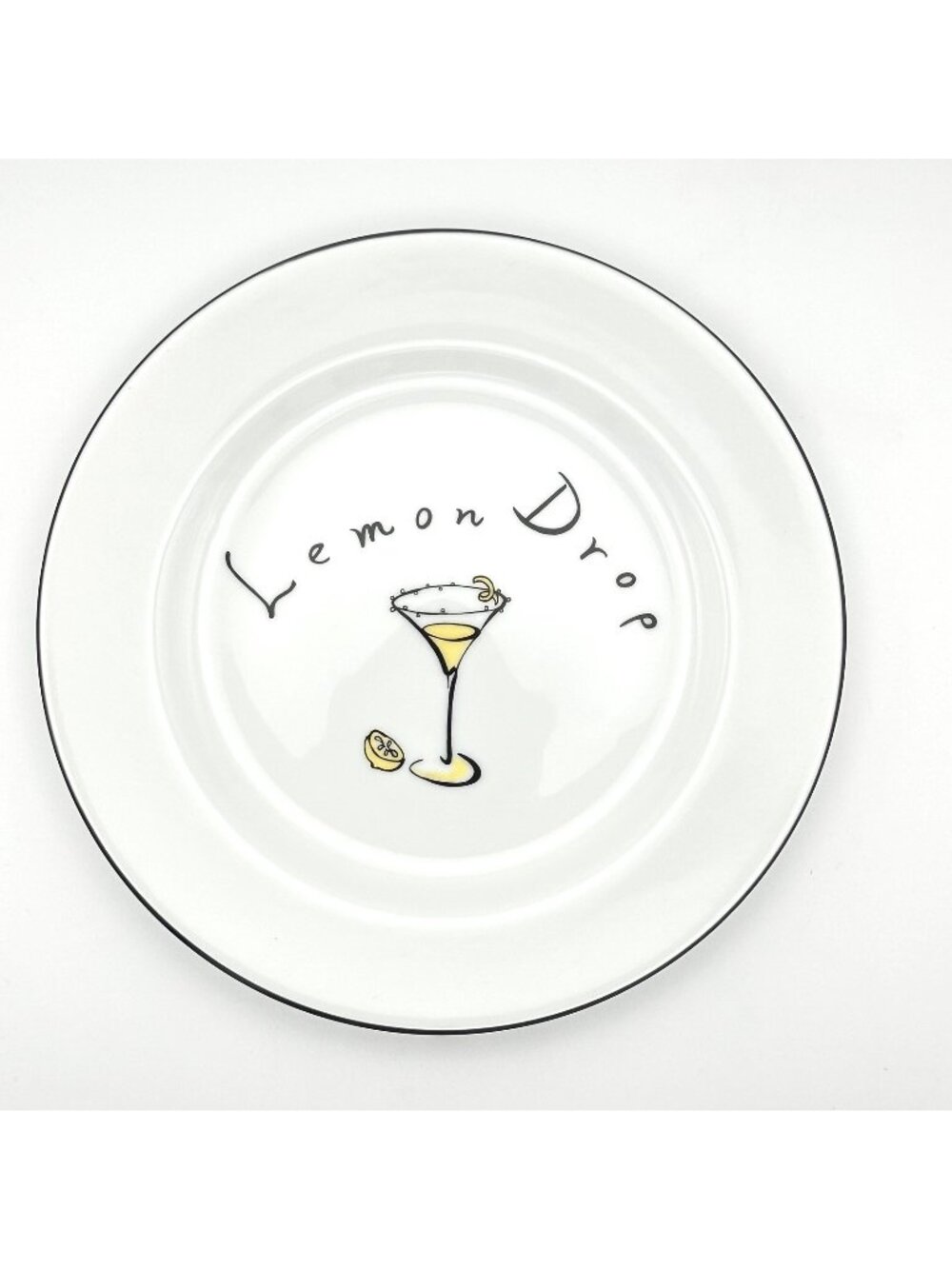 Pottery Barn Lemon Drop Martini Plate Cocktails Drinks Side Appetizer Desert